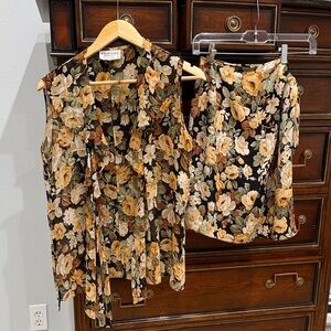 Emanuel Ungaro Floral Patterned Garment 2 piece